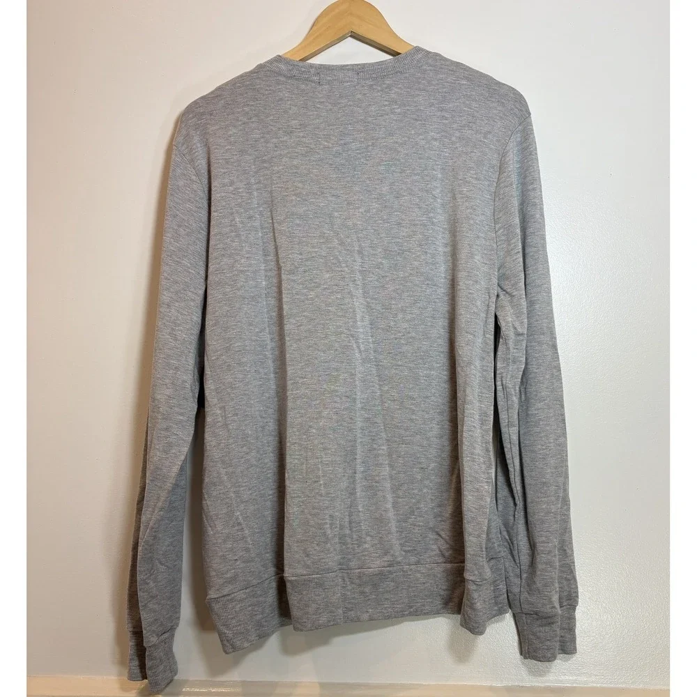 NWT Beyond Yoga Mens Medium Heather Gray Crewneck Sweatshirt Soft Lounge Comfort